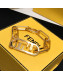 Fendi O'Lock FF Logo Bracelet Gold 2021 89