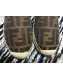Fendi FF Canvas Flat Espadrilles Coffee 2019