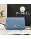 Chanel Denim Wallet on Chain WOC with Ball AP1450 Light Blue 2022 27