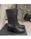 Chanel Quilted Lambskin Short Boots 5.5cm Black 2021 85