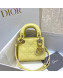 Dior Micro Lady Dior Bag in Light Yellow Cannage Patent Leather 2021 M6007