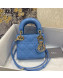 Dior Micro Lady Dior Bag in Cornflower Blue Cannage Patent Leather 2021 M6007