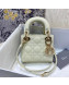 Dior Micro Lady Dior Bag in White Cannage Patent Leather 2021 M6007