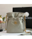 Chanel Lambskin Drawstring Bucket Bag AS2985 Gray 2021 