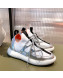 Hermes Duel Knit and Calfskin Sneakers White/Silver 2021 08