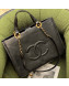 Chanel Lambskin CC Shopping Bag Black 2022 55