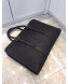 Bottega Veneta Intrecciato Wax Calfskin Zip Briefcase Black 