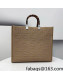 Fendi Sunshine Medium Shopper Tote Bag in Beige Texture FF Fabric 2021 8528