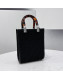 Fendi Mini Sunshine Medium Shopper Tote Bag in Black Texture FF Fabric 2021 8527