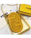 Fendi 12 Pro Phone Holder in Yellow Leather and Suede 2021 8526