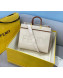 Fendi Sunshine Canvas Medium Shopper Bag White 2021 8266