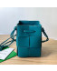 Bottega Veneta Cassette Intreccio Lambskin Mini Bucket Bag Blaster Blue 2022 680217