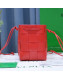 Bottega Veneta Cassette Intreccio Lambskin Mini Bucket Bag Dark Red 2021 680218