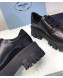 Prada Calfskin Lace-up Platform Loafers Black 02 2019