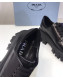 Prada Calfskin Lace-up Platform Loafers Black 02 2019