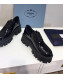 Prada Patent Calfskin Lace-up Platform Loafers Black 2019