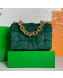 Bottega Veneta The Chain Cassette Cross-body Bag in Suede Cashmere Emerald Green 2021