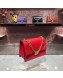 Fendi Kan U Medium Calfskin Flap Bag Red/Gold 2019 