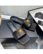 Versace Lambskin Flat Side Sandals Black/Gold 2022 032643