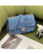 Chanel Printed Denim Large Flap Bag AS3135 Blue/Multicolor 2022 