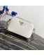 Prada Odette Saffiano Leather Belt Bag 1BL019 White 2019