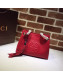 Gucci Interlocking G Leather Small Tote bag 387043 Red 2022