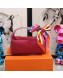 Hermes Trousse Bride-A-Brace Canvas Case/Top Handle Bag Burgundy 01 2022