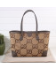 Gucci Jumbo GG Canvas Medium Tote Bag with Web 631685 Camel Brown 2021