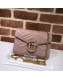 Gucci GG Marmont Matelasse Leather Chain Mini Bag 474575 Nude Pink 2022