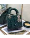 Dior Lady Dior Mini Bag in Patent Leather Dark Green/Gold 2022 8203  