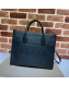 Gucci Leather Small Tote Bag with Gucci logo 674822 Black 2022