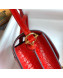 Hermes Sac Roulis 18cm Bag in Crocodile Embossed Calf Leather Red 2019