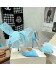 Jimmy Choo Suede High Heel Pumps 10cm with Large Mesh Bow Sky Blue 2022
