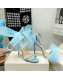 Jimmy Choo Suede High Heel Sandals 10cm with Large Mesh Bow Sky Blue 2022
