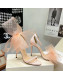 Jimmy Choo Fabric High Heel Sandals 10cm with Large Mesh Bow Light Pink 2022