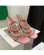 Amina Muaddi Silk Colored Crystal Strap High Heel Sandals 9.5cm Pink 2022