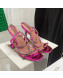 Amina Muaddi Patent Leather Colored Crystal Strap High Heel Sandals 9.5cm Pink 2022