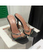 Amina Muaddi Silk Colored Crystal High Heel Slide Sandals 9.5cm Black 2022