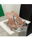 Amina Muaddi Patent Leather Colored Crystal High Heel Slide Sandals 9.5cm Silver 2022