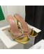 Amina Muaddi Patent Leather Colored Crystal High Heel Slide Sandals 9.5cm Gold 2022