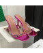 Amina Muaddi Patent Leather Colored Crystal High Heel Slide Sandals 9.5cm Pink 2022