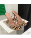 Amina Muaddi Animal Print Colored Crystal High Heel Slide Sandals 9.5cm 2022