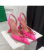 Amina Muaddi Silk High Heel Open Pumps 9.5cm Hot Pink 2022 032443