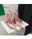Amina Muaddi Silk High Heel Open Pumps 9.5cm Light Pink 2022 032447