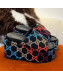 Gucci GG Jacquard Wedge Platform Slide Sandals 12cm Black 2022 032898