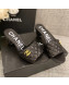 Chanel Quilted Lambskin Heel Slide Sandals 6cm G38820 Black 2022