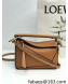 Loewe Puzzle Mini Bag in Litchi-Grained Calfskin Clay Brown 2022 10173