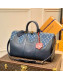 Louis Vuitton Keepall Bandouliere 50 Monogram Drip Travel Bag M45975 Blue 2022