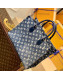 Louis Vuitton Onthego MM Tote Bag in Faded Denim Jacquard M59608 Navy Blue 2022