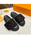 Louis Vuitton Pool Pillow Comfort Monogram Suede Slide Sandals Black 2022